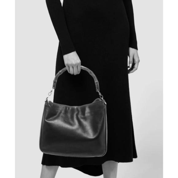 Women's Gucci Black Leather Bamboo Handle Shoulder Bag COA Provided Excel Cond - Picture 13 of 16